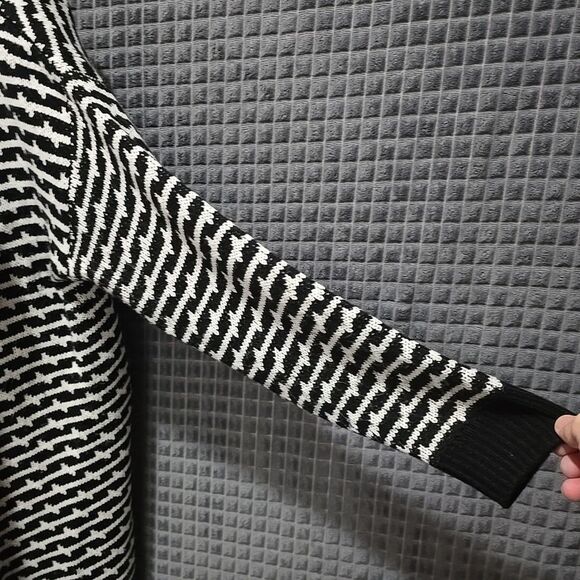 Long Fringe Sweater Cardigan Duster SzL Oversized ChunkyKnit Soft Cozy Open Wrap - Picture 4 of 11